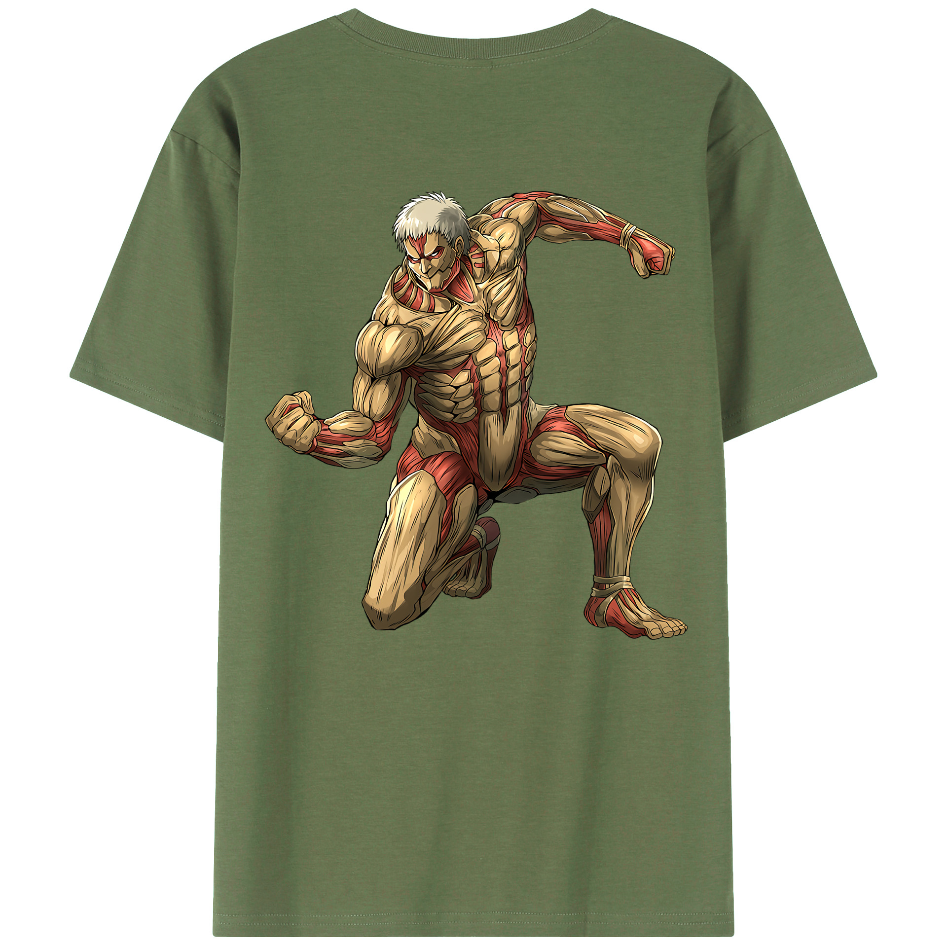 （画像用） 進撃の巨人 Attack on Titan 綿100％ メンズ半袖Tシャツ（バックプリント） 通気性